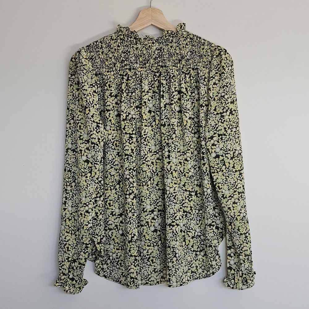 Free People Lela Floral Smocked Ruffle Blouse Floral XS - Picture 4 of 12